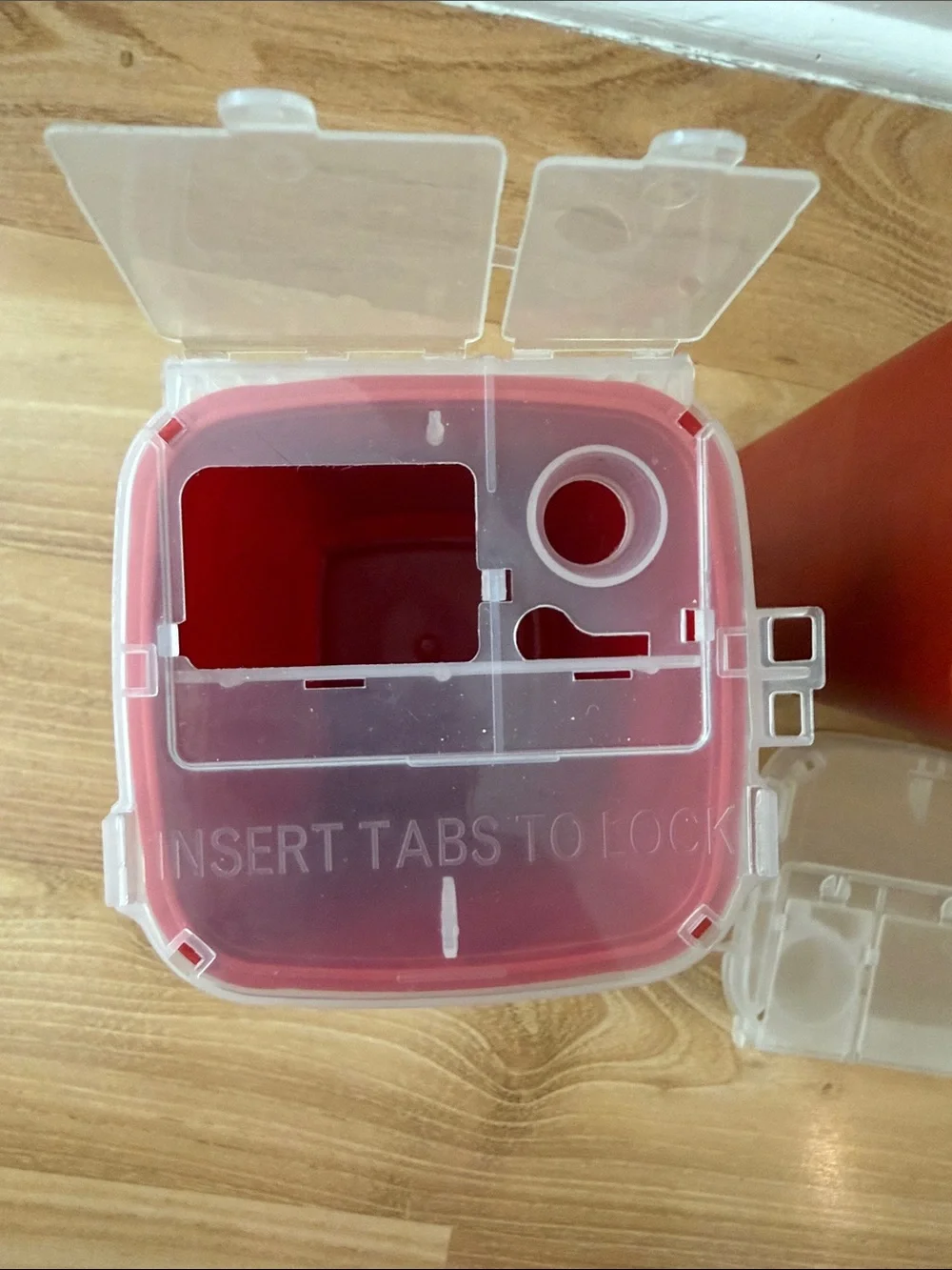New unused Sharp Container with Split Lid & Lock holder